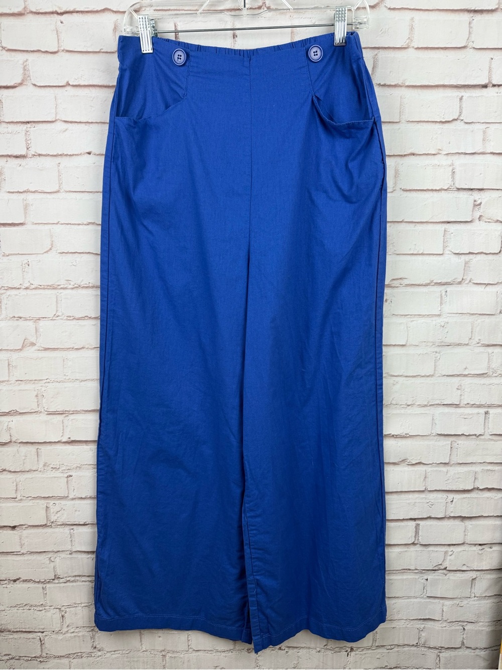 Wide Leg Royal Blue Vintage-Inspired Pants